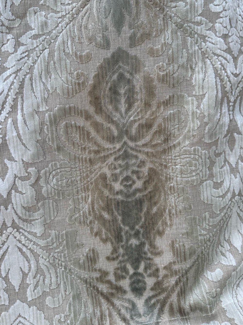 Silk blend with velvet Damask Jacquard Fabric Upholstery 11 yards